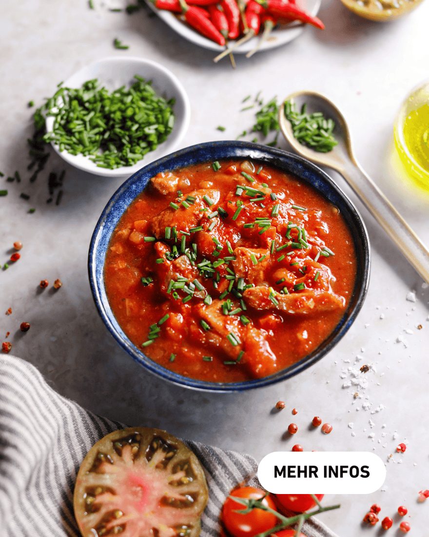 Hähnchen in Tomatensauce im Glas